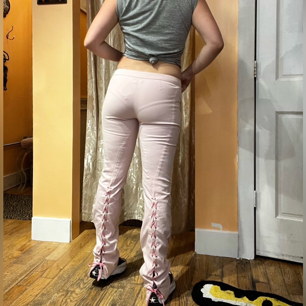 Vintage y2k Versace Jeans Couture lace up pants - Picture 4 of 5